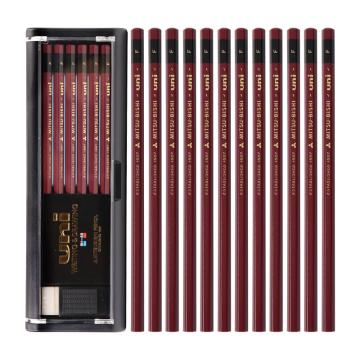 UNI/三菱 硬度测试铅笔，书写绘画设计专用 1887 F 12支/盒 单位：支