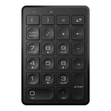 aigo/爱国者 无线版数字小键盘，N58 无线数字键盘 无线2.4G可充电 黑色