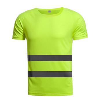 SAFEWARE/安赛瑞 反光T恤背心，反光马甲，施工安全衣服荧光短袖速干衣，荧光绿，XL，绿色，26003