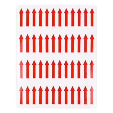 SAFEWARE/安赛瑞 箭头标签，方向指示标识贴，铜版纸不干胶易撕贴，55×12mm（1000枚装）红色，240407