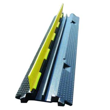 SAFEWARE/安赛瑞 重型2槽线缆保护带-高强度塑胶，抗压12吨，黄/黑，线槽宽30mm，1000×250×45mm，14465