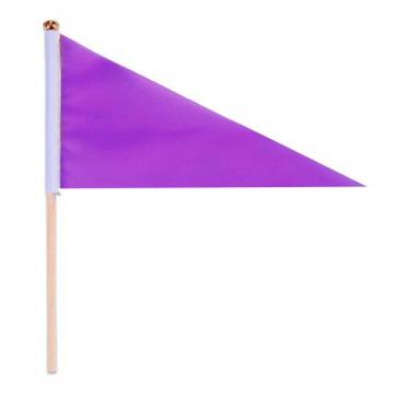 SAFEWARE/安赛瑞 三角手摇实心杆小彩旗,14x21cm手摇指挥裁判旗,100面装,紫色,311123