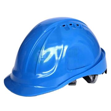 DELTAPLUS/代尔塔 安全帽，102106-BL，M型安全帽 带透气孔 蓝色 旋钮式 含下颚带