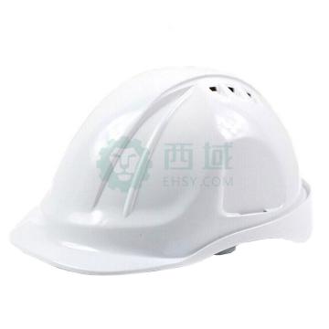 DELTAPLUS/代尔塔 安全帽，102106-BC，M型安全帽 带透气孔 白色 旋钮式 含下颚带