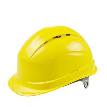 DELTAPLUS/代尔塔 安全帽，102012-JA，抗紫外线安全帽 黄 插片式（不含下额带）