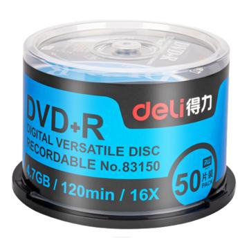 Deli/得力 刻录盘，83150 光盘DVD+R(银)(50片/桶)