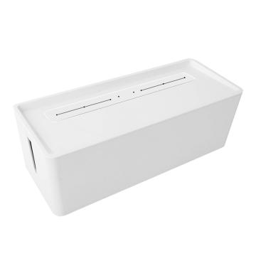 Deli/得力 插座收纳盒，桌面美化排插理线盒8906白色（个）
