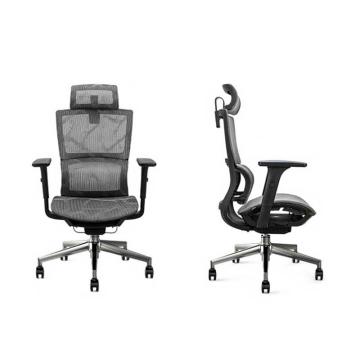Deli/得力 人体工学电脑椅主管椅电竞椅，87050S(灰) 四档线控调节 不含安装