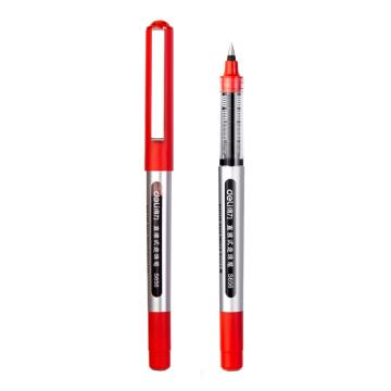 Deli/得力 直液式走珠笔中性笔，0.5mm签字笔水笔 S656红色 单位：支