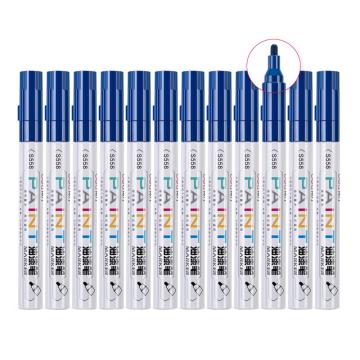Deli/得力 记号笔 油漆笔，S558蓝色，12支/盒 单位：盒 (替代：RNL664）