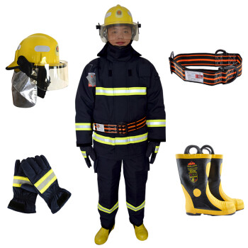 DONGAN/东安 14式消防员灭火救援防护服五件套（衣服/头盔/手套/腰带/靴），3C认证，可用于实战，175，40码