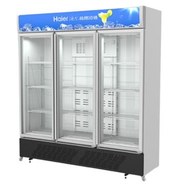 Haier/海尔 三门立式商用保鲜冷藏柜饮料玻璃展示柜，SC-1050HS，有效容积985L