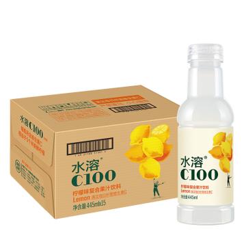 农夫山泉 水溶c100,445ml*15瓶 柠檬味 箱装（按箱起售）