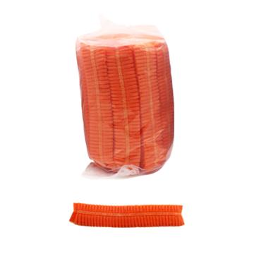 食安库 一次性加厚无纺布条形帽,21英寸100个/包,橙色211187