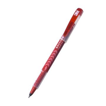 3M 中性笔 ,0.5mm大容量直液中性笔 697-RE 红色 10支装