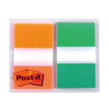 3M Post-it® 报事贴透明指示标签 ,20片2色装绿+橙 ,680-2pk-2