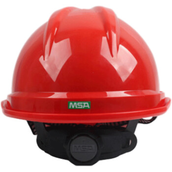 MSA/梅思安 V-Gard ABS豪华型安全帽 ,10172479 ,红 超爱戴帽衬 D型下颏带