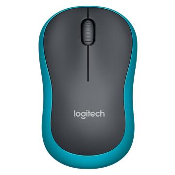 Logitech/罗技 M186（蓝）对称鼠标 , 商务办公家用鼠标
