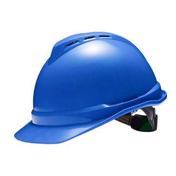 MSA/梅思安 V-Gard ABS豪华型安全帽 ,10172480 ,蓝 超爱戴帽衬 D型下颏带