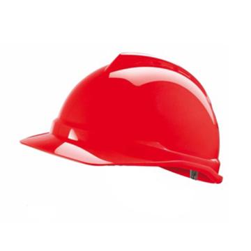 MSA/梅思安 V-Gard PE豪华型安全帽 ,10172515 ,红 超爱戴帽衬 D型下颏带