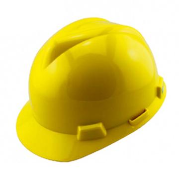 MSA/梅思安 V-Gard PE标准型安全帽 ,10172902 ,黄 超爱戴帽衬 D型下颏带