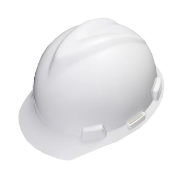 MSA/梅思安 V-Gard PE标准型安全帽 ,10172901 ,白 超爱戴帽衬 D型下颏带
