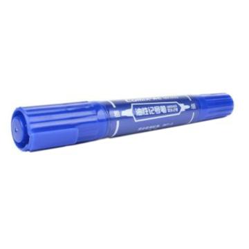 COMIX/齐心 记号笔 , 大双头油性 ,蓝 ,10PCS/盒MK803