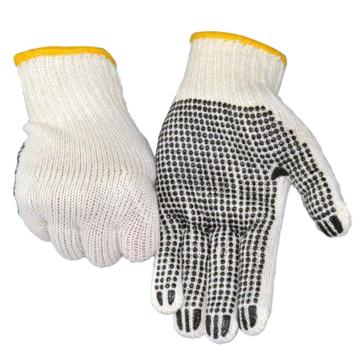 INXS/赛立特 点塑手套 ,ST55202-9 ,7针本白纱手套 手掌单面点黑色PVC点珠 ,12副/打