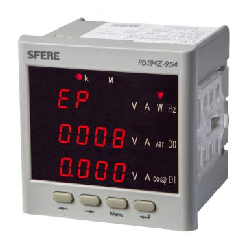 sfere/斯菲尔 三相四线多功能电力仪表 ,PD194Z-9S4 输入AC380V AC5A 开孔尺寸91*91