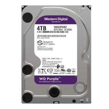 WD/西部数据 监控级硬盘 ,WD43PURZ 4TB 监控级硬盘 WD Purple 西数紫盘 256MB SATA CMR