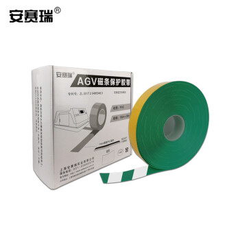 SAFEWARE/安赛瑞 AGV磁条保护胶带，1mm厚PVC基材，100mm×30m，绿/白，12018
