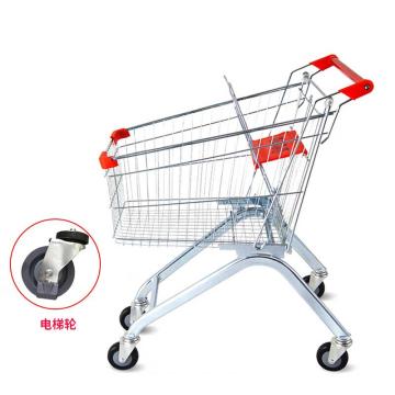 HSDK/海斯迪克 超市购物车，商场手推车儿童可坐加厚理货车 125L 银白（电梯轮）HKCL-228