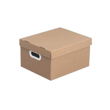 SAFEWARE/安赛瑞 牛皮纸箱，有盖带扣手35×30×21cm 5个装 240146