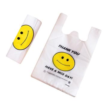 SAFEWARE/安赛瑞 手提笑脸背心塑料袋，30×50cm，100个装，24987