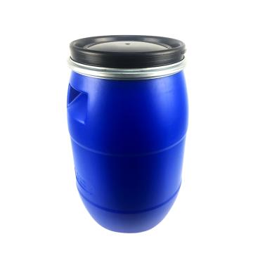 SAFEWARE/安赛瑞 法兰桶铁箍桶 200L（1个装），新料化工塑料抱箍桶 加厚开口废液避光泔水桶发酵桶 带盖蓝色