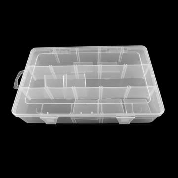 SAFEWARE/安赛瑞 塑料透明零件盒，15格，280×180×57mm，透明
