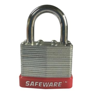 SAFEWARE/安赛瑞 钢制千层安全挂锁-红，锁梁Ф6mm，锁体长37mm，锁杆长度25mm，14705