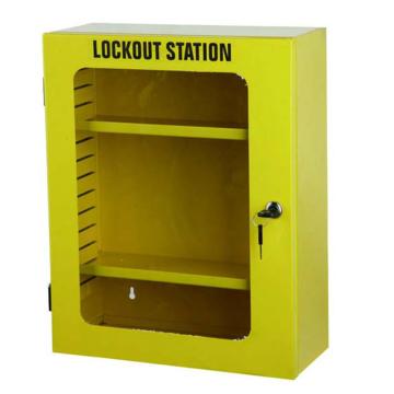 SAFEWARE/安赛瑞 锁具管理箱（空箱）-黄色，内置2个层板，透明箱门可上锁，360×450×155mm，14737