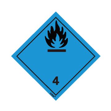 SAFEWARE/安赛瑞 危险品标识-遇水放出易燃气体的物质 4 ， 高性能不干胶，100mm×100mm，32008，20张/包