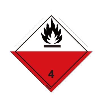 SAFEWARE/安赛瑞 危险品标识-易于自燃的物质 4 ， 高性能不干胶，100mm×100mm，32007，20张/包
