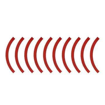 SAFEWARE/安赛瑞 反光防水压力表贴,,三色标识贴仪表盘指示贴,5cm四分之一贴,红色,310615