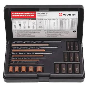 WURTH/伍尔特 断螺栓取出器组套，(M5-M16)，25件套，069014