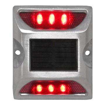 SAFEWARE/安赛瑞 太阳能道钉，LED灯钉铸铝灯，红色常亮