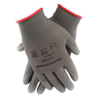 Honeywell/霍尼韦尔 PU涂层手套,2100250CN-08,尼龙PU涂层耐磨工作手套 灰色