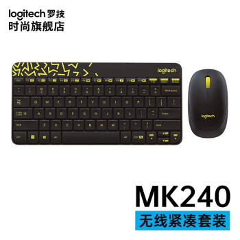 Logitech/罗技 无线键鼠套装 , MK240 Nano 无线鼠标无线键盘套装（黑色）