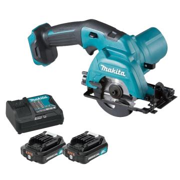 makita/牧田 充电式圆锯木工切割机，85mm锯片，12V 2.0Ah电池两电一充，HS301DSAE