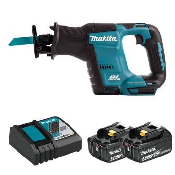 makita/牧田 充电式往复锯马刀锯，冲程20mm切割管子130/木材255mm,18V 3.0Ah电池两电一充,DJR188RFJ