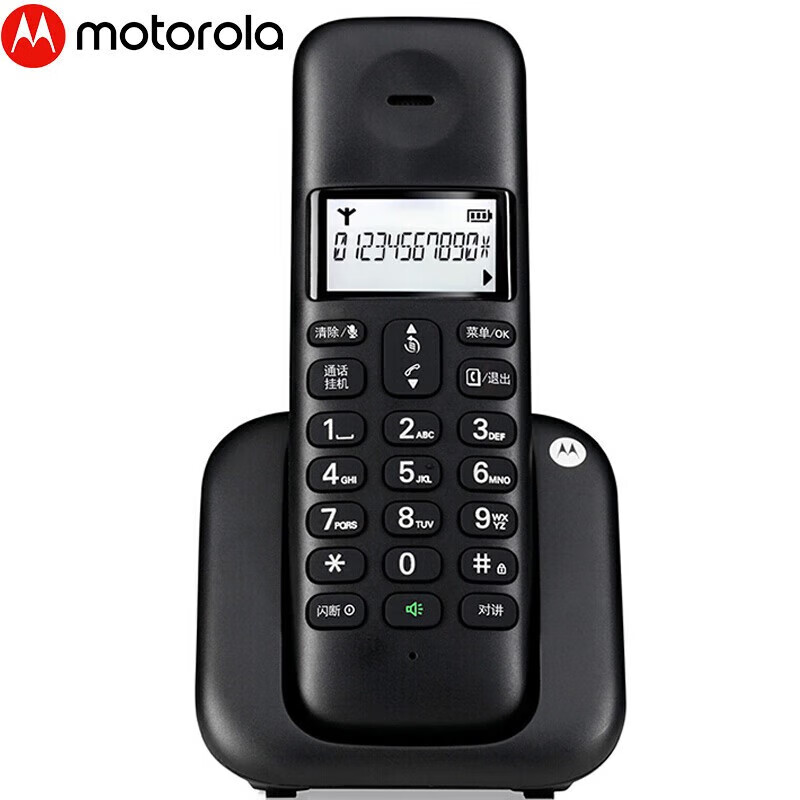摩托罗拉/Motorola 无绳电话机，T301C 黑色 ：1台