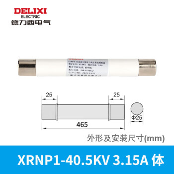 DELIXI/德力西 XRNP1-40.5KV 3.15A 体 (Φ25×465) XRNP1-40.5KV 3.15A 体 (Φ25×465)