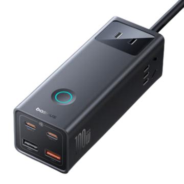 Baseus/倍思 快充插座 100W氮化镓笔记本快充插座 Type-C+USB（2A2C）黑色 CCGAN100-3ACC